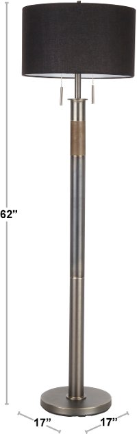 LS-TROPHFL-GMBK Gun Metal Industrial Floor Lamp with Black Shade - Trophy-4