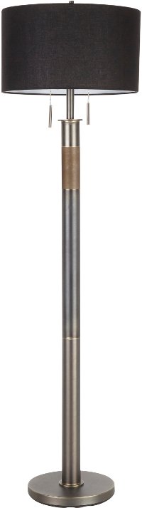 LS-TROPHFL-GMBK Gun Metal Industrial Floor Lamp with Black Shade - Trophy-6