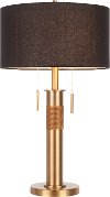 LS-TROPHTL-ABBK Antique Brass Industrial Table Lamp with Black Shade - Trophy