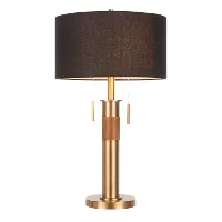 LS-TROPHTL-ABBK Antique Brass Industrial Table Lamp with Black Shade - Trophy