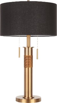 LS-TROPHTL-ABBK Antique Brass Industrial Table Lamp with Black Shade - Trophy-5