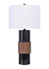 28 Inch Oil Bronze Table Lamp with Faux Wood Detailing