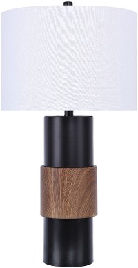28 Inch Oil Bronze Table Lamp with Faux Wood Detailing