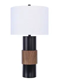 28 Inch Oil Bronze Table Lamp with Faux Wood Detailing