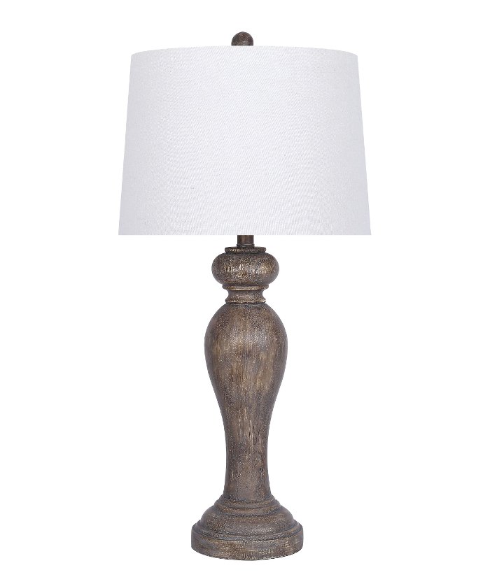 31 Inch Opal Gray Resin Table Lamp