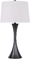 29 Inch Black Twisted Cast Iron Table Lamp
