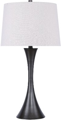 29 Inch Black Twisted Cast Iron Table Lamp