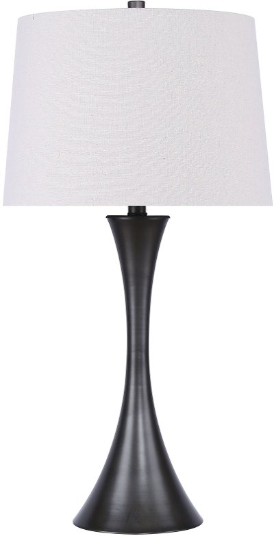 29 Inch Black Twisted Cast Iron Table Lamp