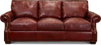 Contemporary Red Leather Sofa - Marsala