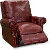 Contemporary Red Leather Power Recliner - Marsala