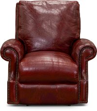 Contemporary Red Leather Power Recliner - Marsala-2