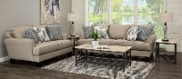 Contemporary Linen Beige 7 Piece Living Room Set - Bryn