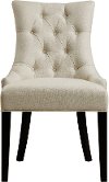 Cream and Black Upholstered Dining Room Chair - Modern Eclectic