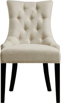 Cream and Black Upholstered Dining Room Chair - Modern Eclectic