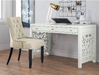 Cream and Black Upholstered Dining Room Chair - Modern Eclectic-2