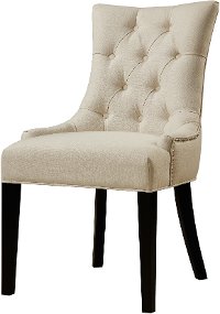 Cream and Black Upholstered Dining Room Chair - Modern Eclectic-4