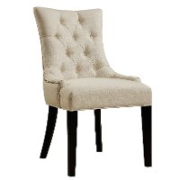 Cream and Black Upholstered Dining Room Chair - Modern Eclectic-5