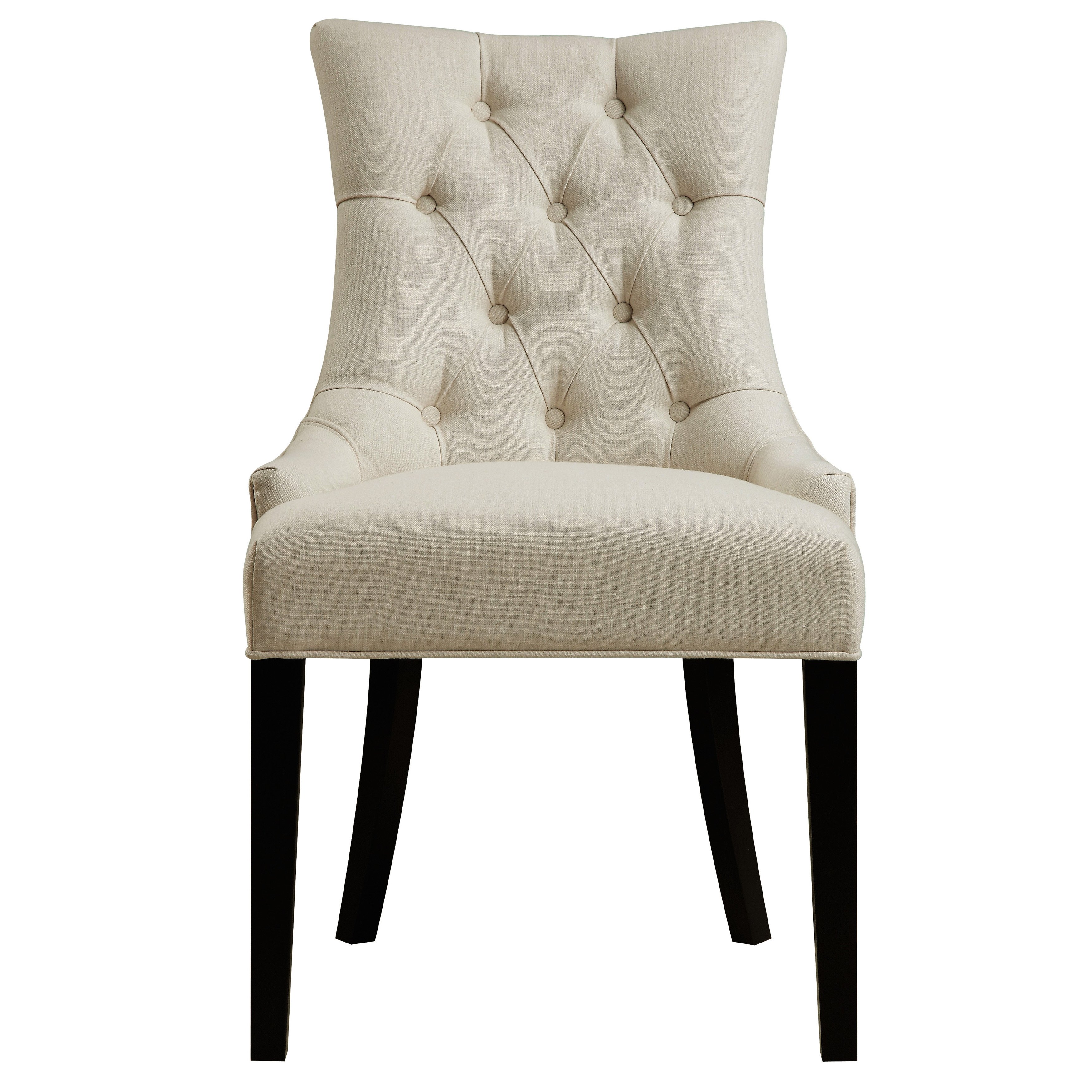 Modern Eclectic Cream and Black Upholstered Dining Room Chair-1