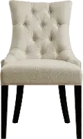 Modern Eclectic Cream and Black Upholstered Dining Room Chair