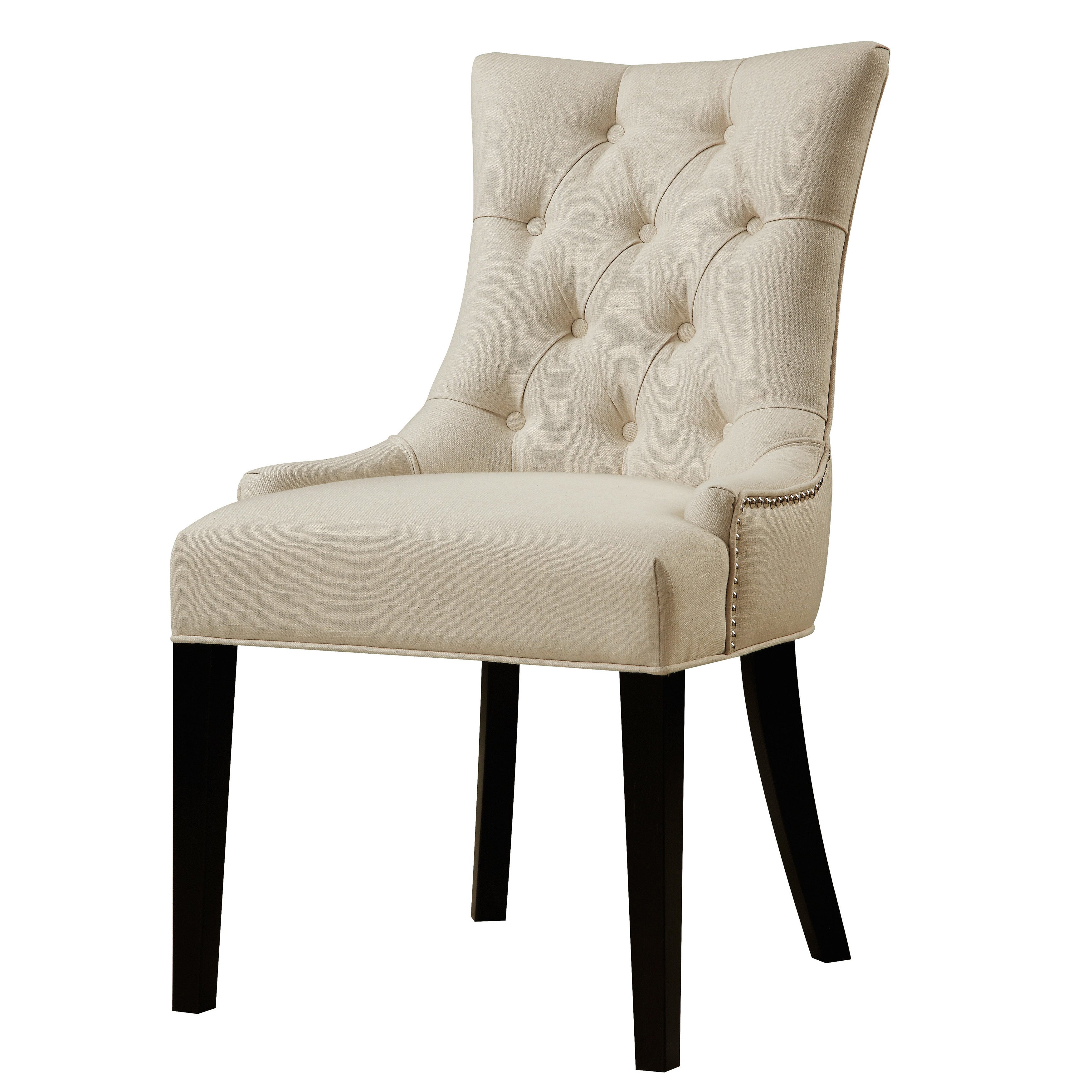 Modern Eclectic Cream and Black Upholstered Dining Room Chair-4