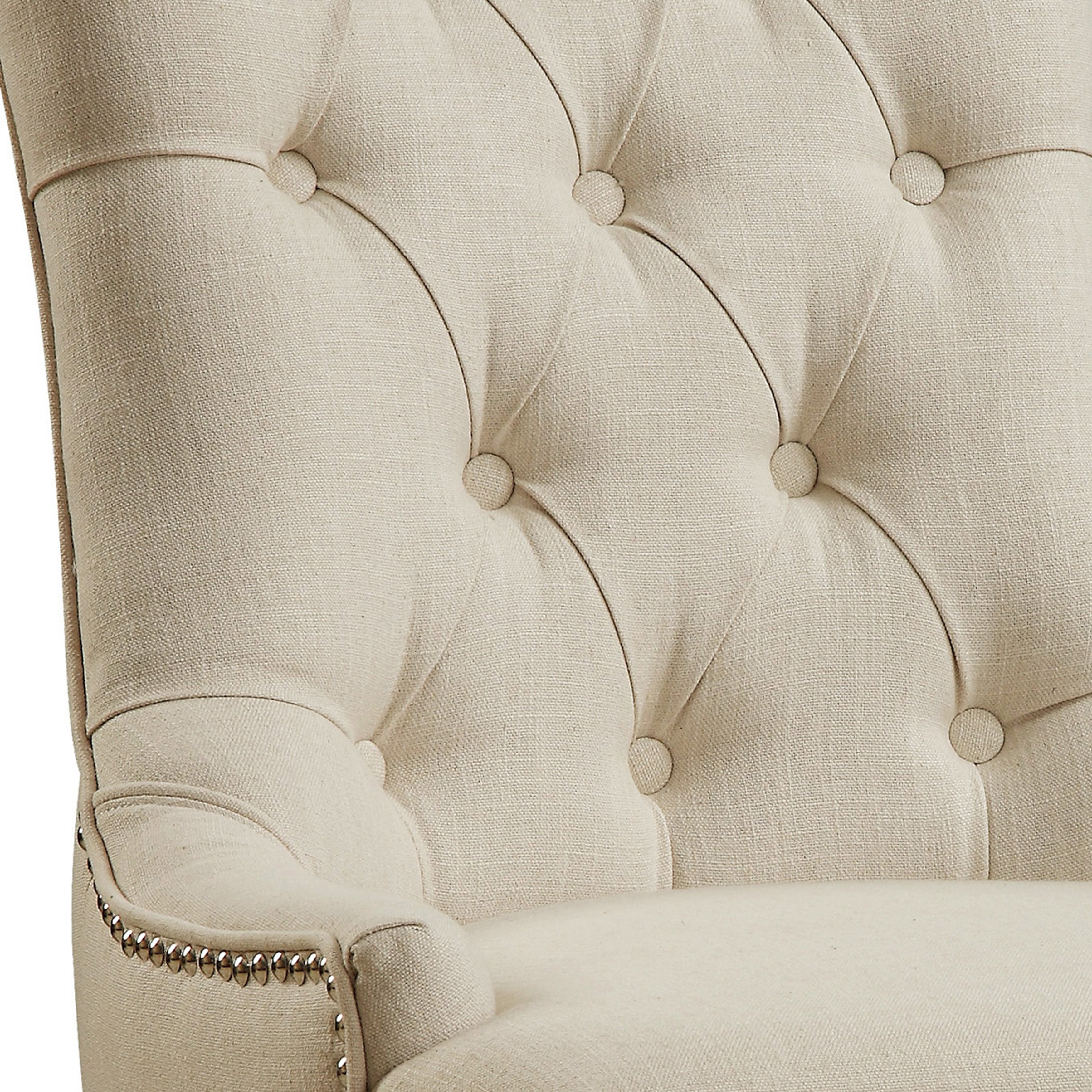 Modern Eclectic Cream and Black Upholstered Dining Room Chair-6