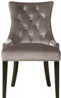 Silver Velvet Upholstered Dining Room Chair - Modern Eclectic