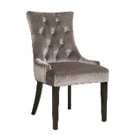 Silver Velvet Upholstered Dining Room Chair - Modern Eclectic-3