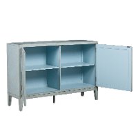 Distressed Pale Blue Embossed Sideboard - Modern Eclectic-3