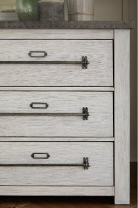 Farmhouse Metal Top White Dresser - Modern Eclectic-5