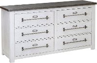 Farmhouse Metal Top White Dresser - Modern Eclectic-8
