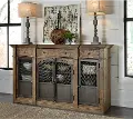 Industrial Warm Oak Dining Room Sideboard - Modern Eclectic
