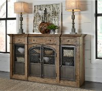 Industrial Warm Oak Dining Room Sideboard - Modern Eclectic