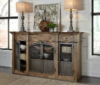 Industrial Warm Oak Dining Room Sideboard - Modern Eclectic-2