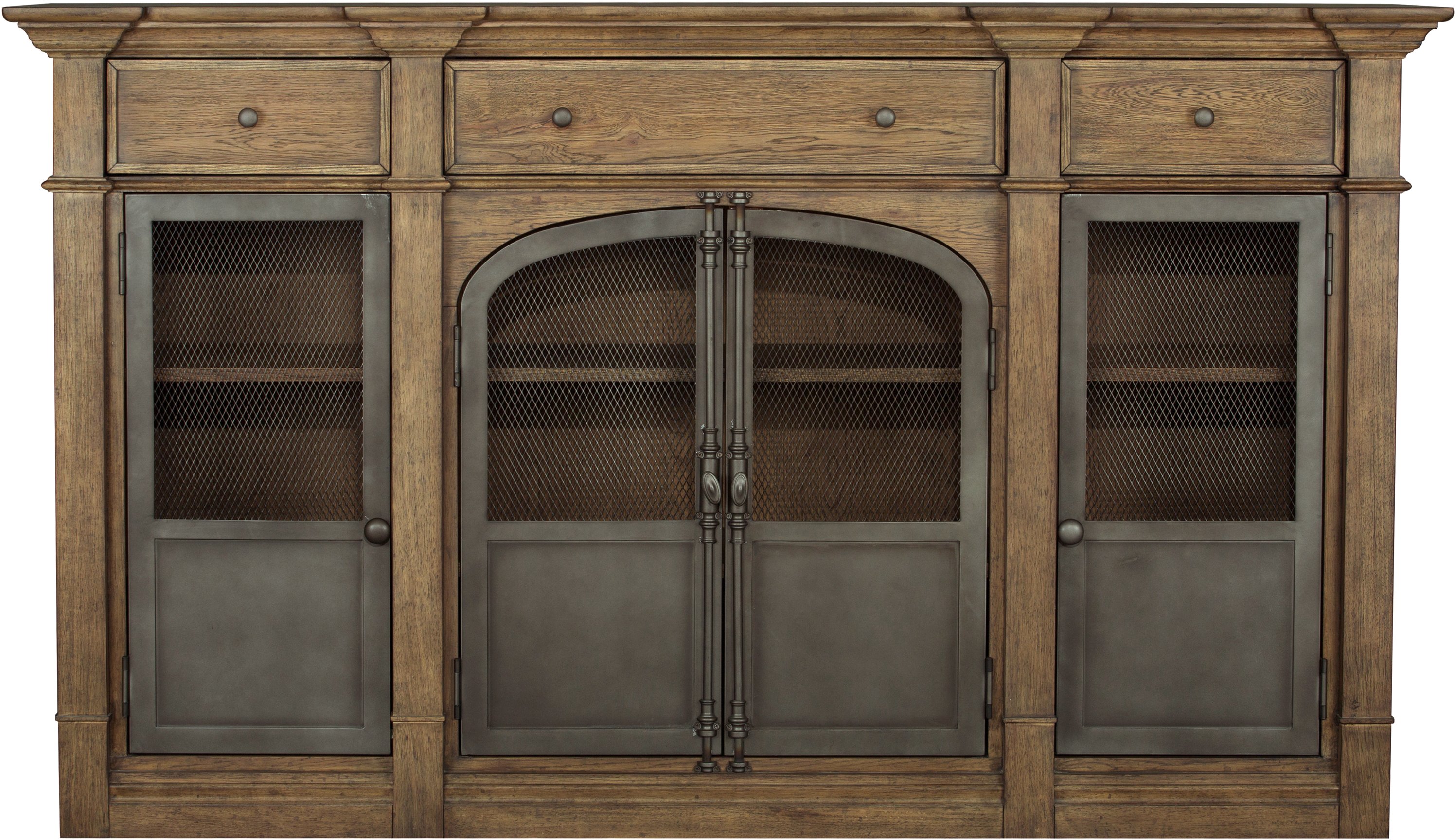 Industrial Warm Oak Dining Room Sideboard - Modern Eclectic-6