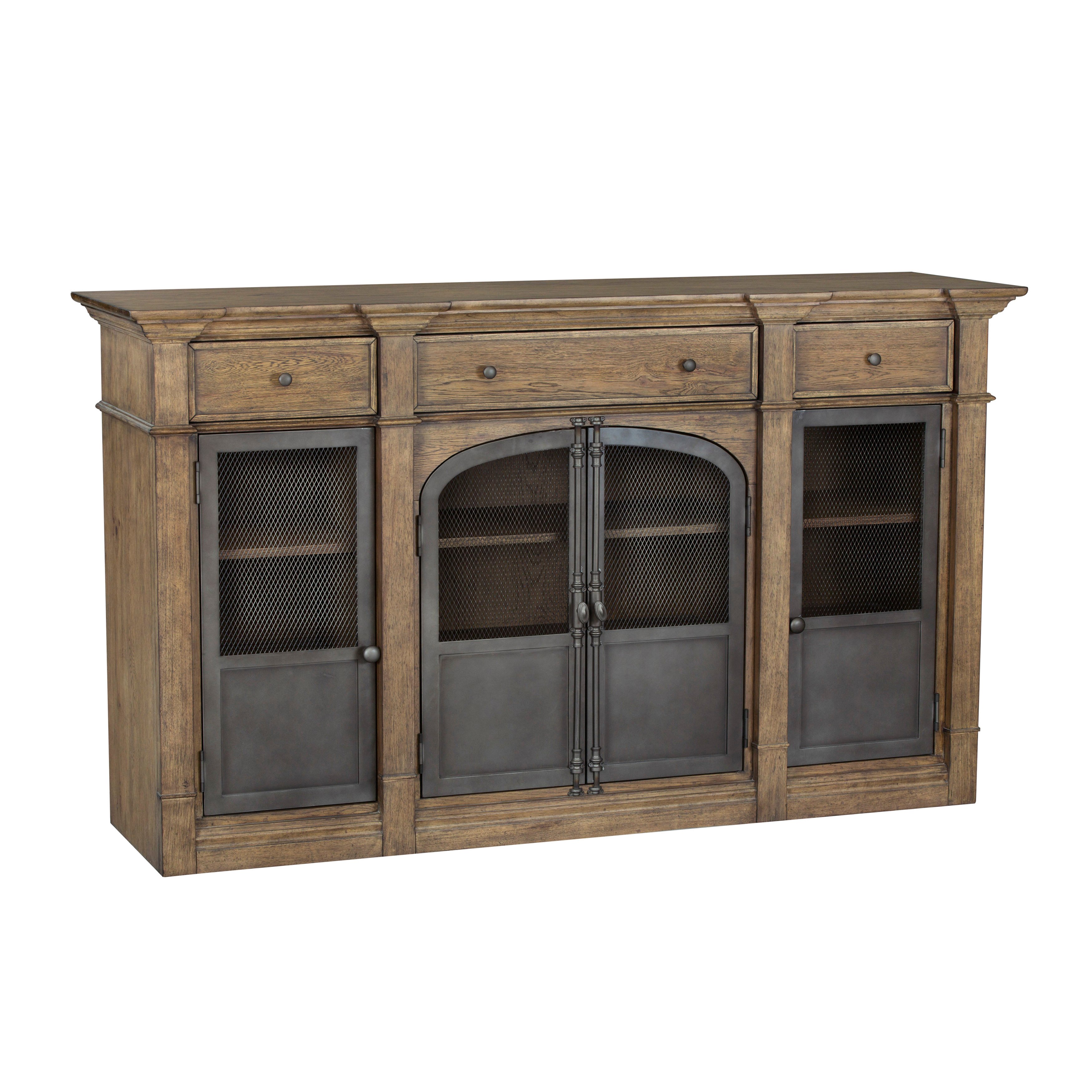 Industrial Warm Oak Dining Room Sideboard - Modern Eclectic-7