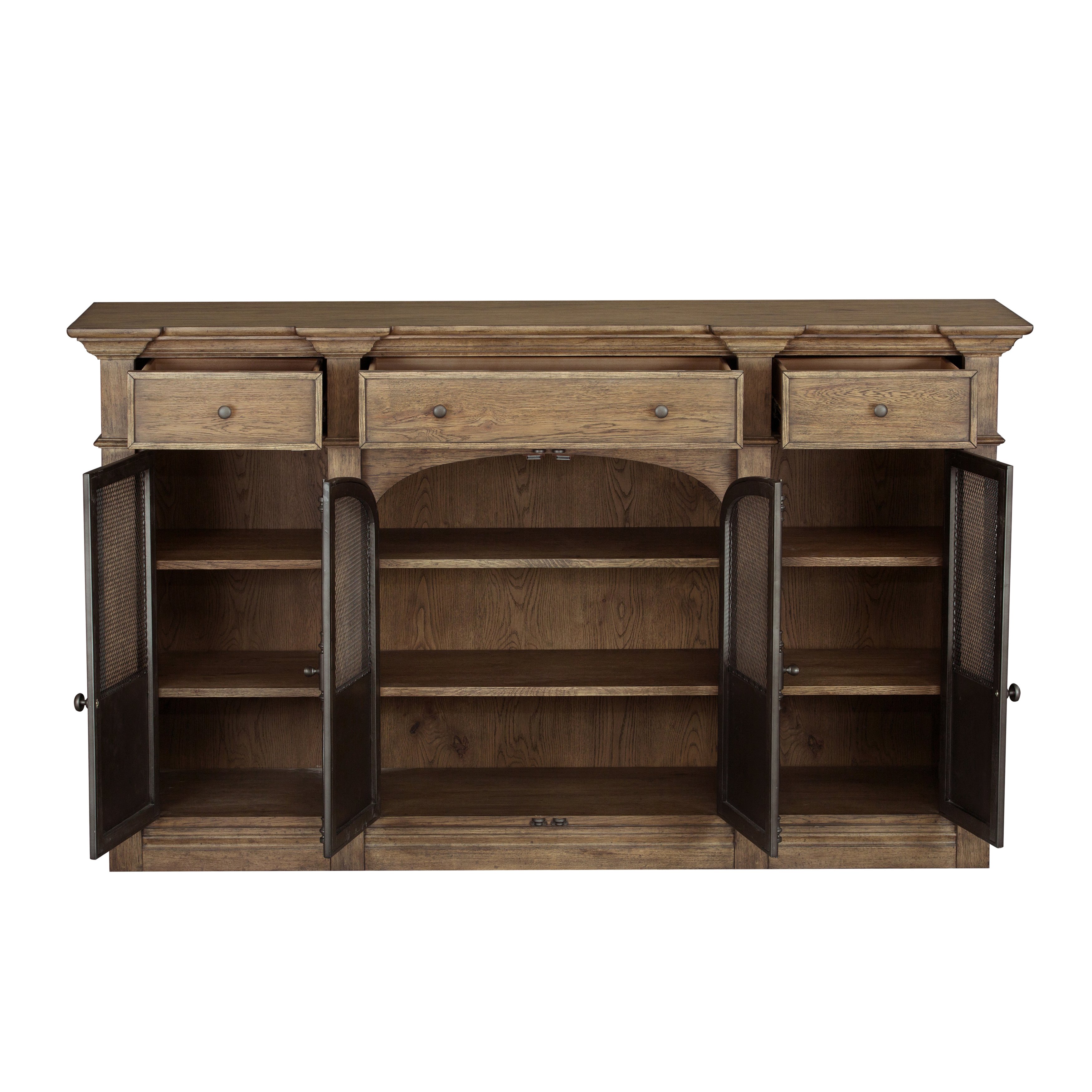 Industrial Warm Oak Dining Room Sideboard - Modern Eclectic-8