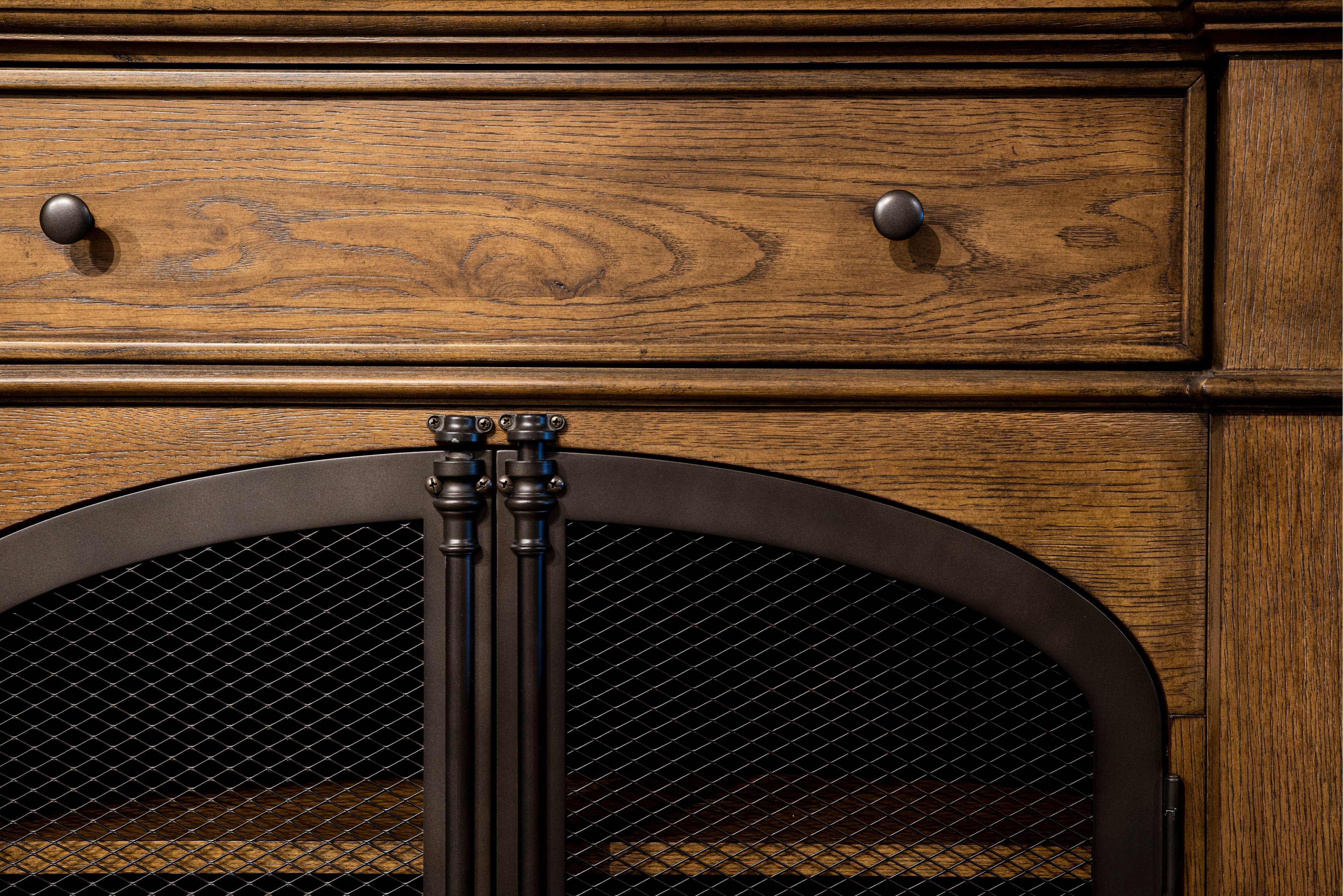 Industrial Warm Oak Dining Room Sideboard - Modern Eclectic-9