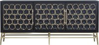 Modern Gloss Black and Gold Sideboard - Modern Eclectic