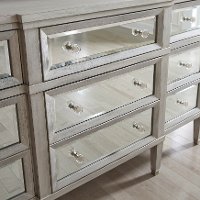 Contemporary Silver Mirrored Dresser - Modern Eclectic-2