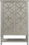 Clearance Silver Leaf Tall Door Chest - Modern Eclectic