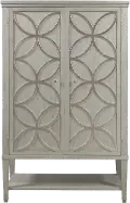 Silver Leaf Tall Door Chest - Modern Eclectic
