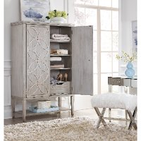 Silver Leaf Tall Door Chest - Modern Eclectic-3