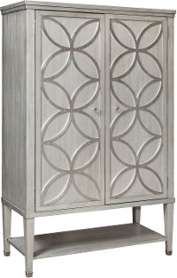 Silver Leaf Tall Door Chest - Modern Eclectic-4