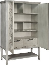 Silver Leaf Tall Door Chest - Modern Eclectic-5