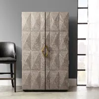Modern Eclectic Gray Bar Cabinet