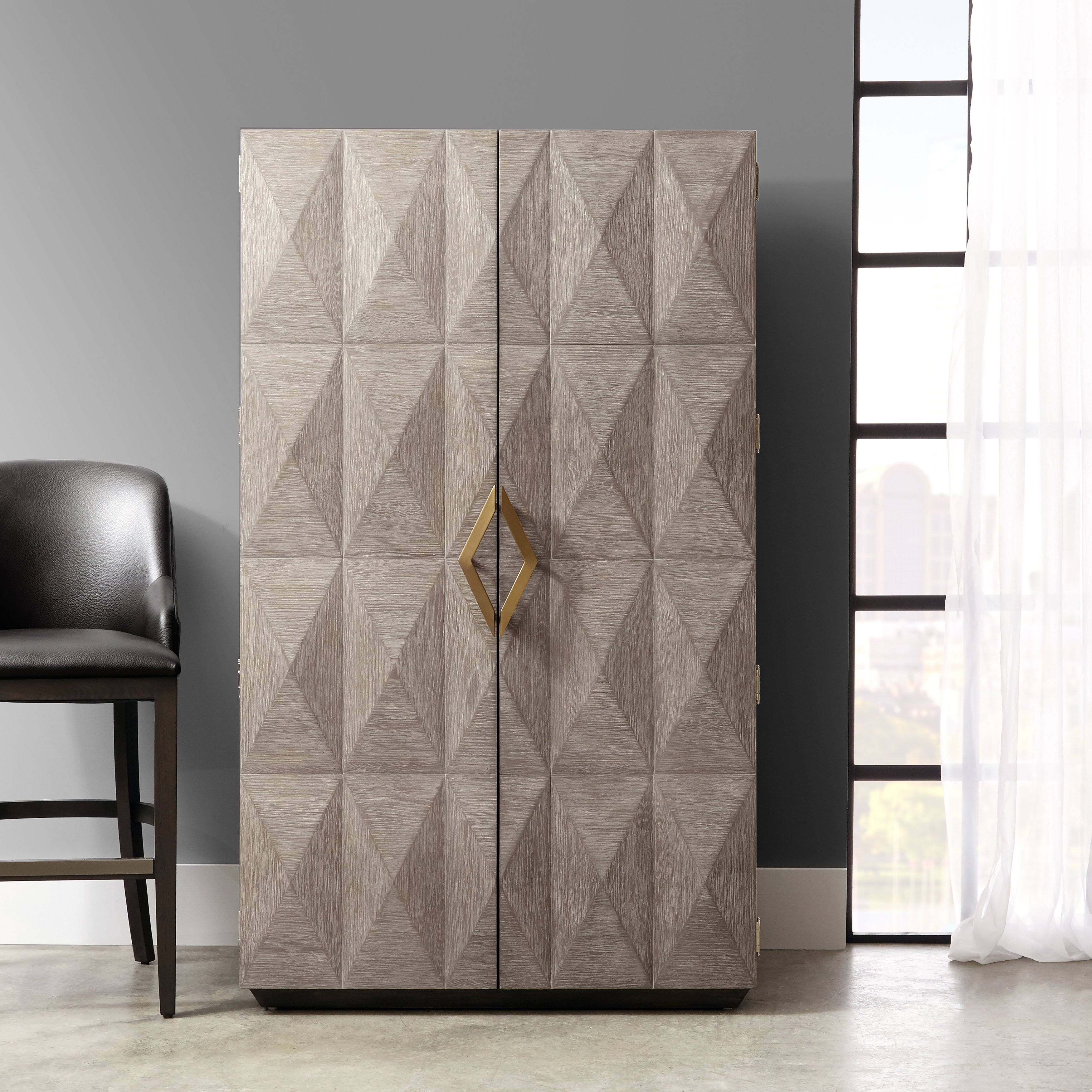 Modern Gray Bar Cabinet - Modern Eclectic-1
