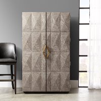 Modern Gray Bar Cabinet - Modern Eclectic