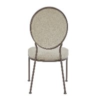 Contemporary Beige Metal Upholstered Dining Room Chair - Modern Eclectic-3