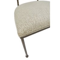 Contemporary Beige Metal Upholstered Dining Room Chair - Modern Eclectic-4