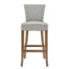 Clearance Light Gray Upholstered 30 Inch Bar Stool - Modern Eclectic